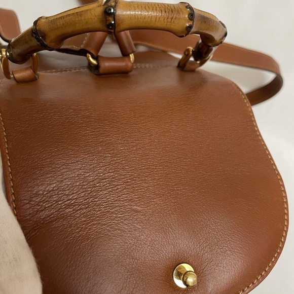 Vintage Gucci Bamboo Leather Mini Backpack - Picture 13 of 16